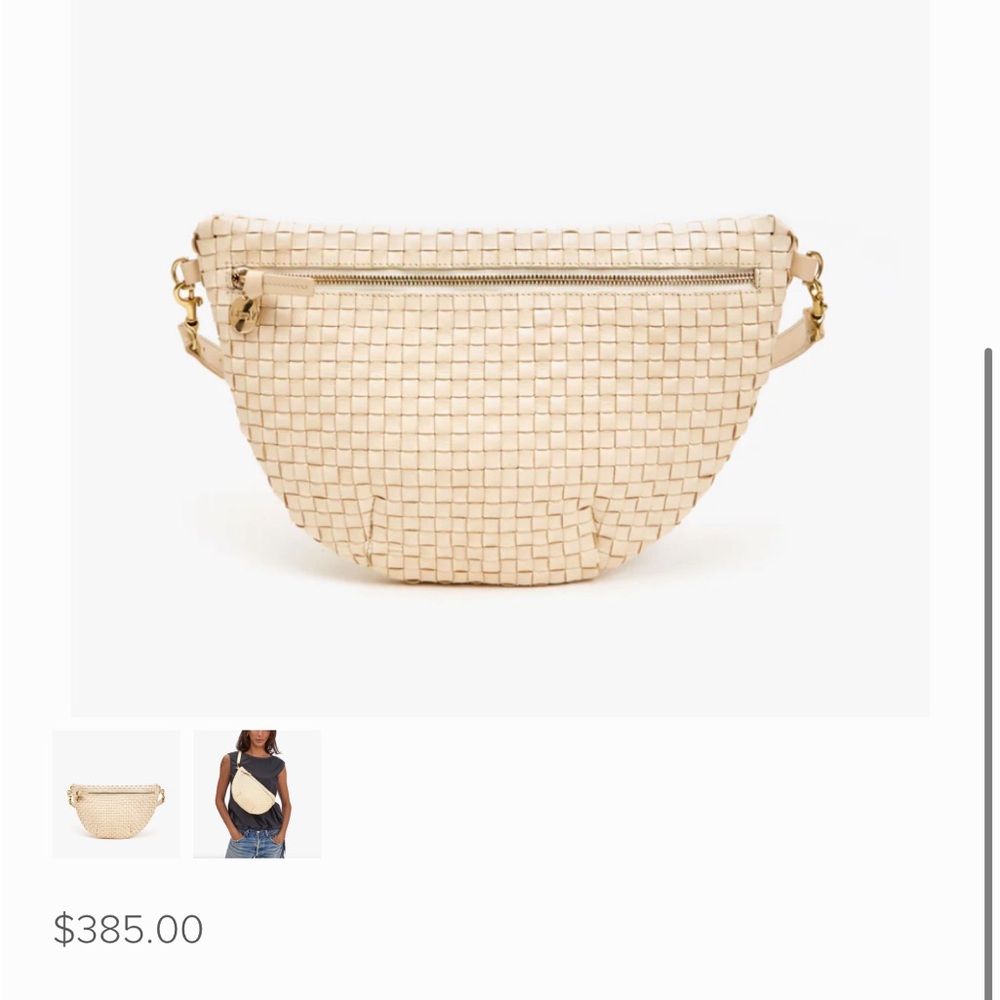 COPY - Clare V Grande Fanny cream woven